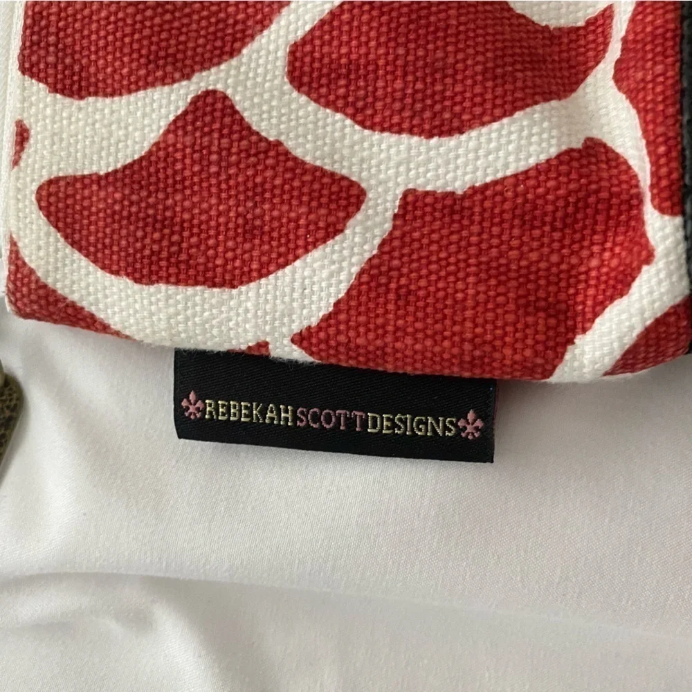 RebekahScottDesigns Wristlet Red White Design Faux leather base wristlet handle - Picture 3 of 8